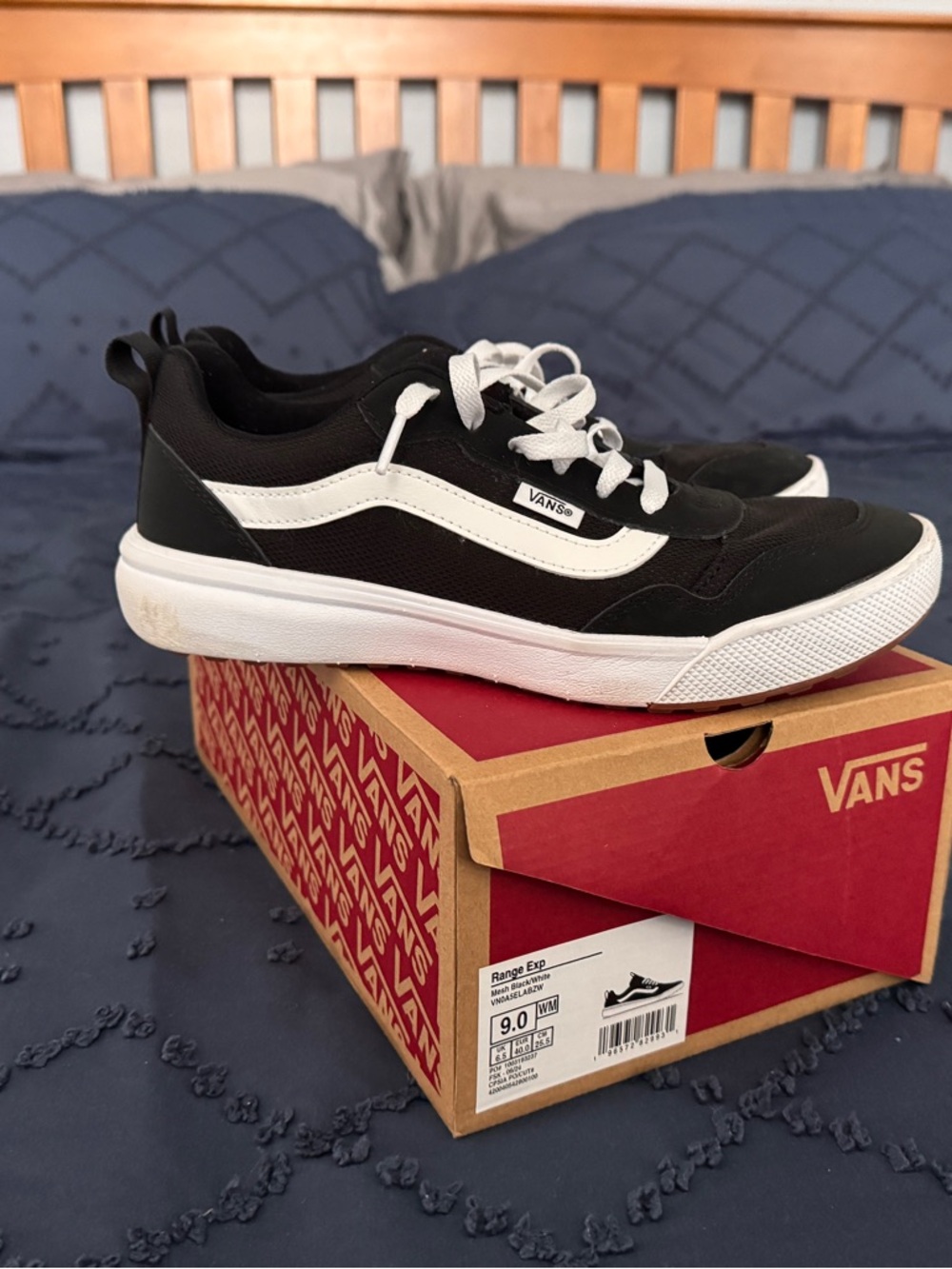 Vans Black and White Low-Top Sneakers with Side Stripe